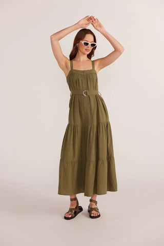 Mink Pink Amara Tiered Midi Dress