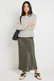 Re:Union Maple Black Stripe Boatneck LS Top