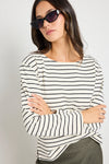 Re:Union Maple Black Stripe Boatneck LS Top