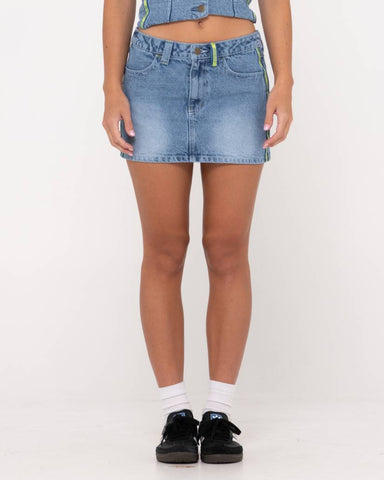 Rusty Flip Mommy Low Rise Mini Denim Skirt