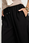 Stories be Told Townie Onyx Velvet Stripe Side Wide Leg Pants