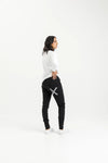 Homelee Apartment Pants-Winter-Black with Indigo Blue Stripe X